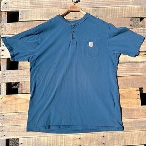 Men’s Carhartt Original Fit henley short sleeve tee shirt Size XL Tall